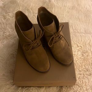 Lucky Brand Wedge Suede Booties in brown. Size 8.5